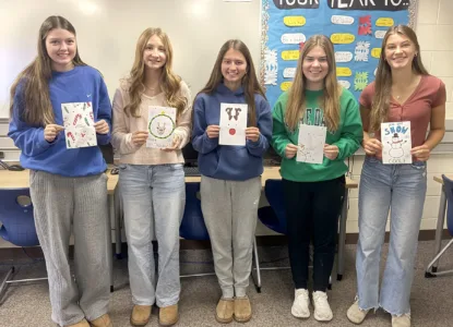 Leo Club spreading cheer with cards